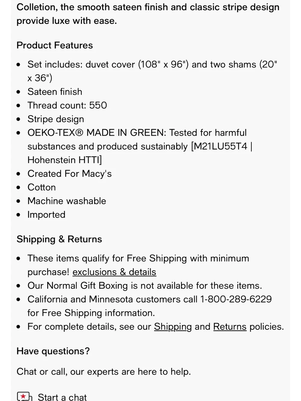 Charter Club White Damask 100% Cotton Count Duvet Cover Set - Retail $250